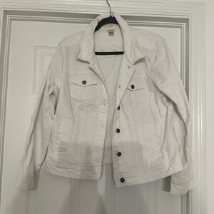 Christopher & Banks white denim jacket size xl